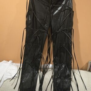 Fashion Nova Black Fringe Pants